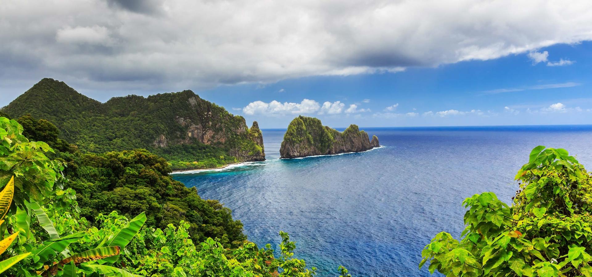 Scenic view of some Pacific islands